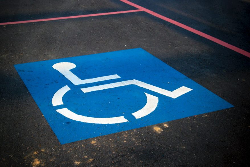 Handicap sign on parking space